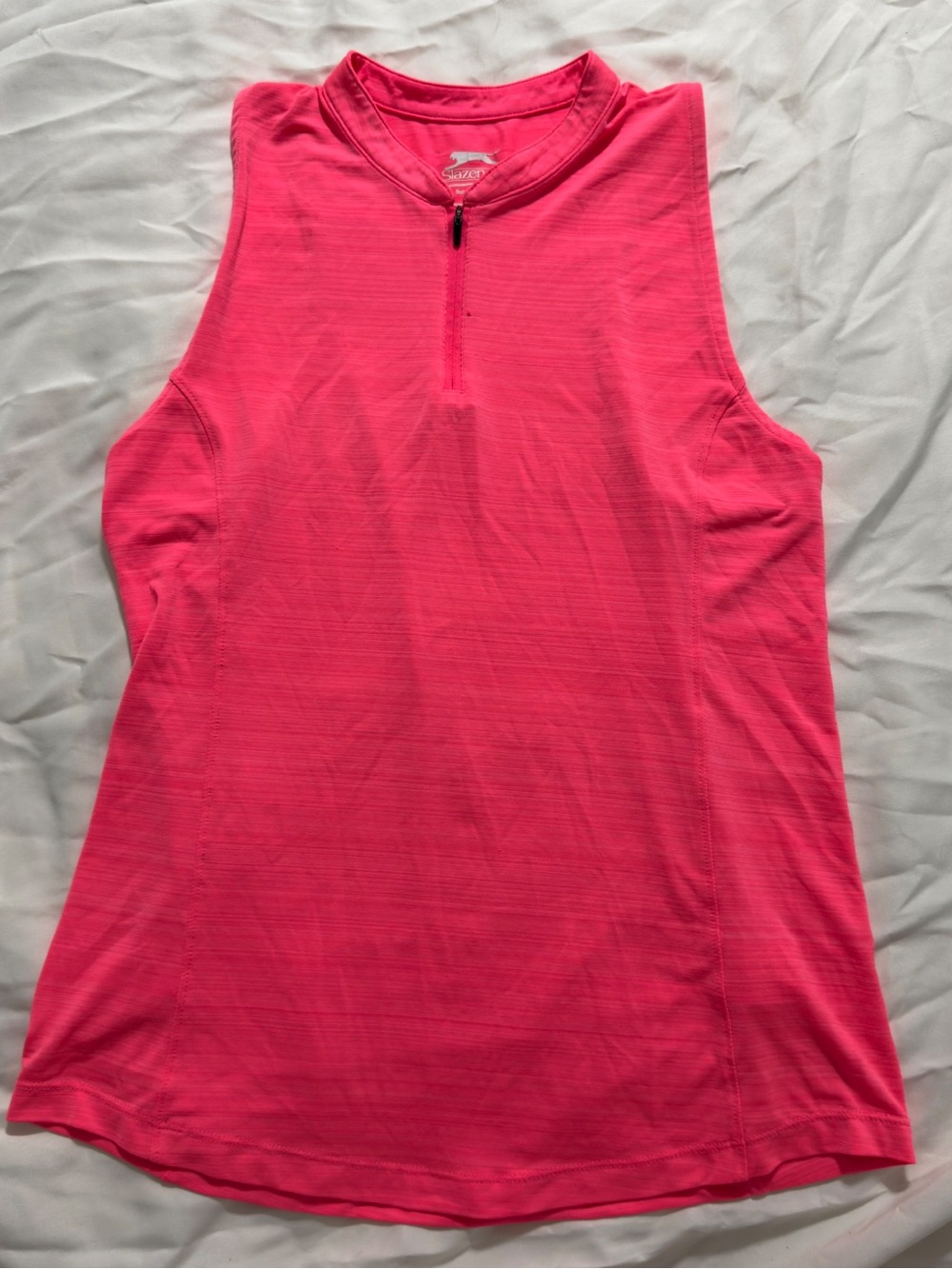Slazenger Neon Pink Sleeveless Athletic Tank with Zip